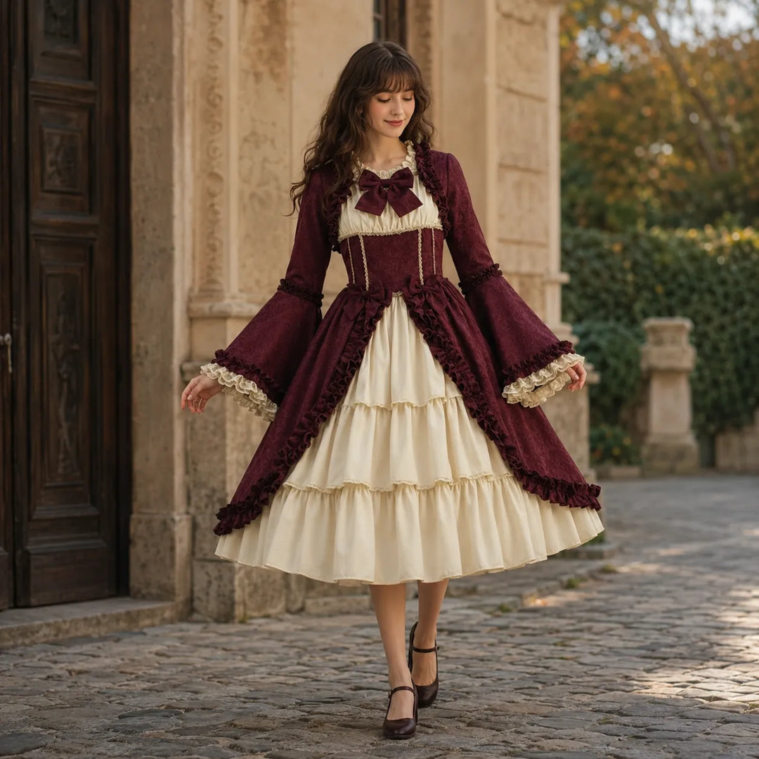 Vintage Steampunk Dress With Bow