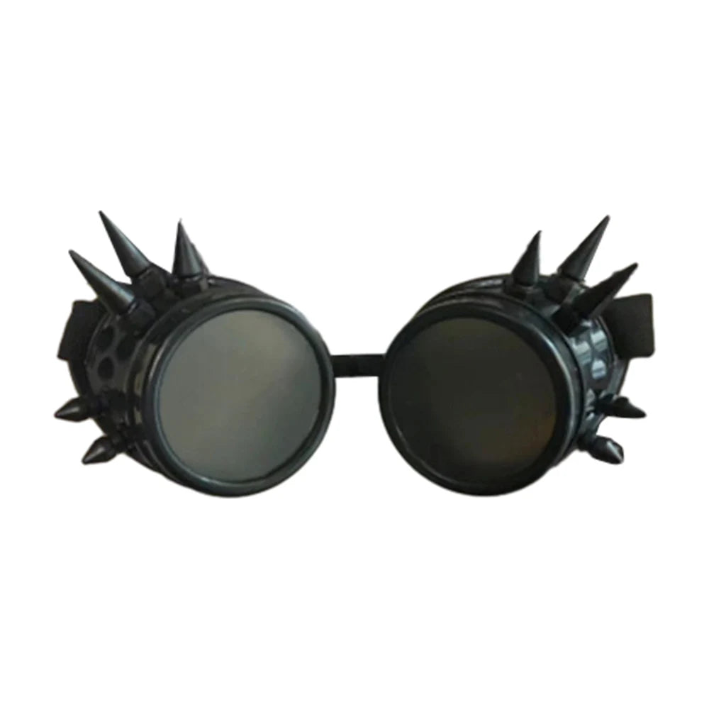 Vintage Steampunk Goggles with Spikes Black