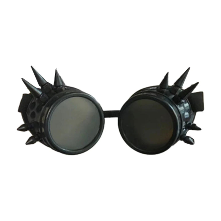 Vintage Steampunk Goggles with Spikes Black
