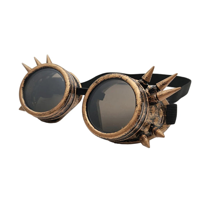 Vintage Steampunk Goggles with Spikes Brown