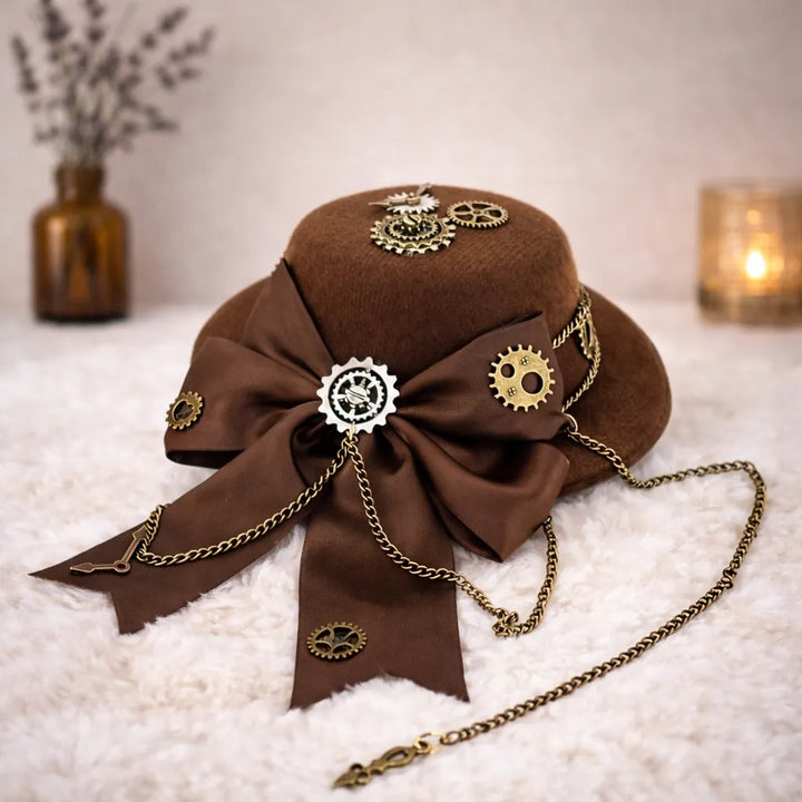 Vintage Steampunk Hat With Bow