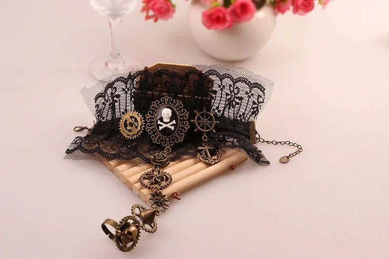 Vintage Steampunk Lace Bracelet With Gears chic