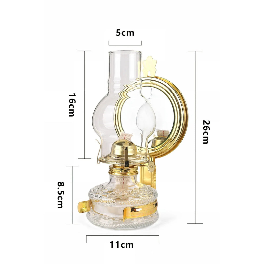 Vintage Steampunk Lantern with Mirror Measurement
