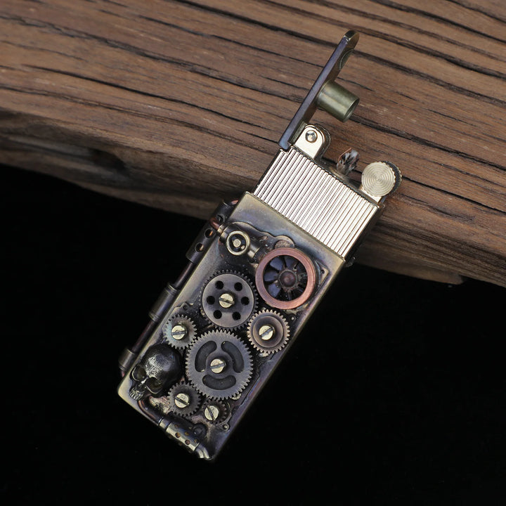 Vintage Steampunk Lighter with Mechanical Gears Design