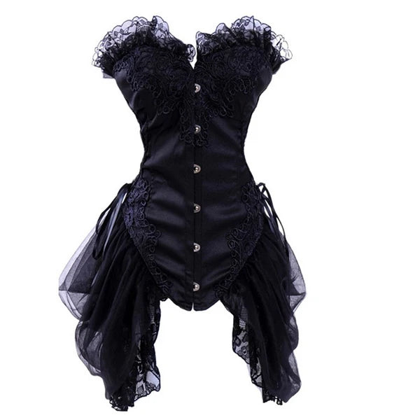 Vintage Steampunk Lingerie with Lace Black