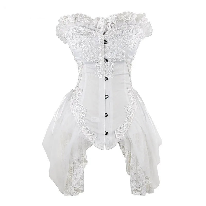 Vintage Steampunk Lingerie with Lace White