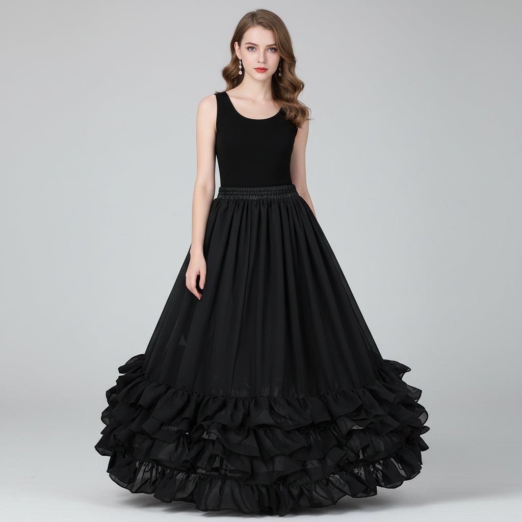 Vintage Steampunk Lolita Ruffled Skirt