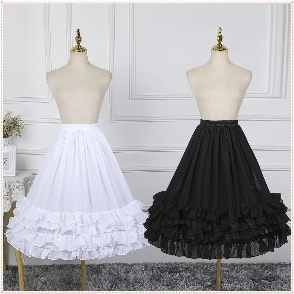 Vintage Steampunk Lolita Ruffled Skirt feminine