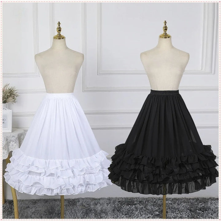 Vintage Steampunk Lolita Ruffled Skirt feminine