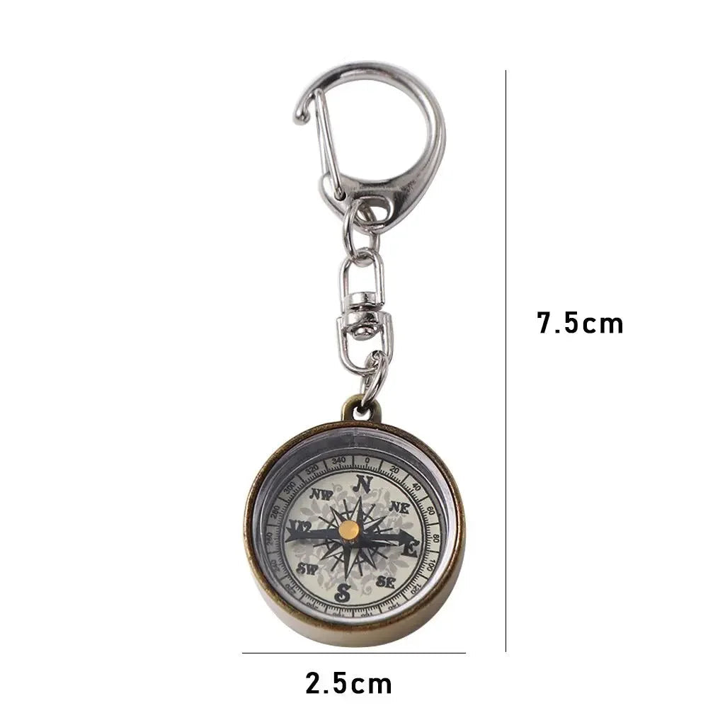 Vintage Steampunk Mini-compass Keychain Measurement