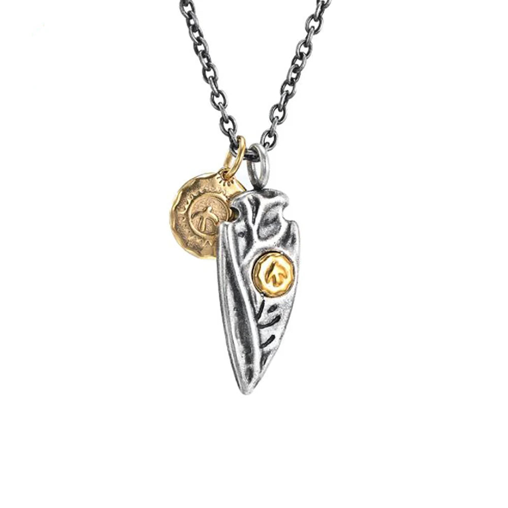 Vintage Steampunk Necklace With Double Pendant chic