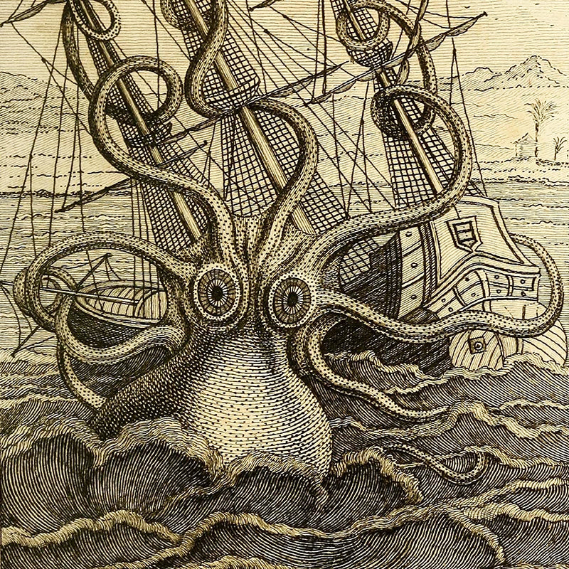 Vintage Steampunk Octopus Wall Art fashion