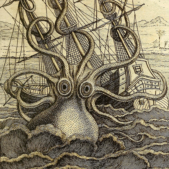 Vintage Steampunk Octopus Wall Art fashion