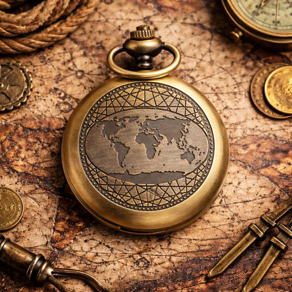 Vintage Steampunk Pocket Compass Retro