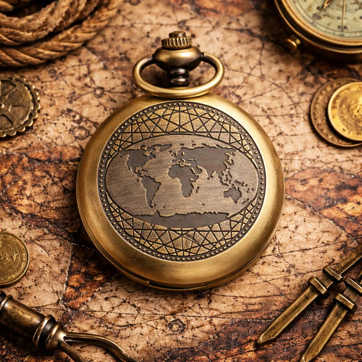 Vintage Steampunk Pocket Compass Retro