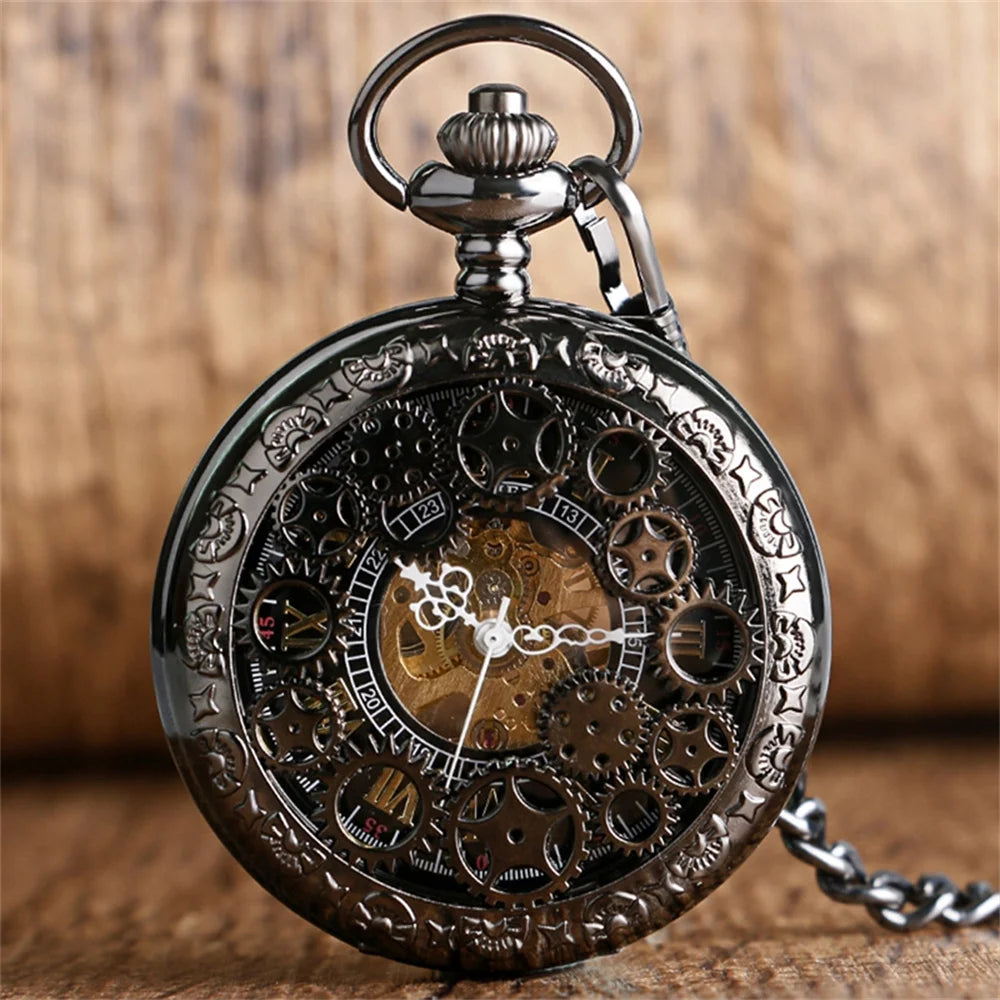 Vintage Steampunk Pocket Watch with Gears – classic style