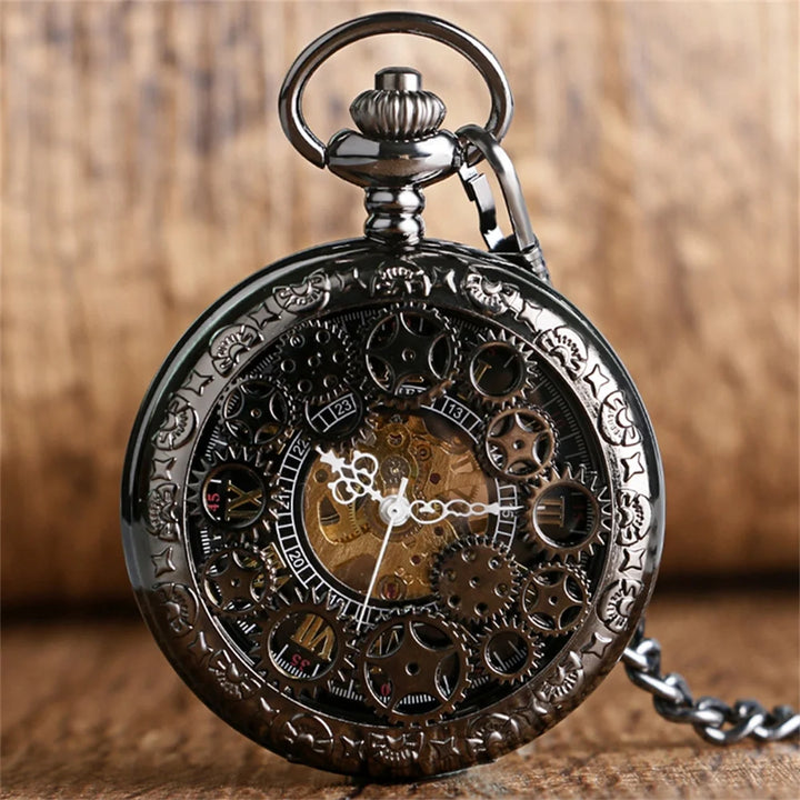 Vintage Steampunk Pocket Watch with Gears – classic style