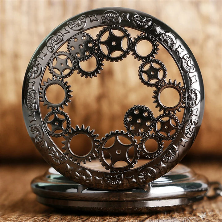 Vintage Steampunk Pocket Watch with Gears – intricate gears