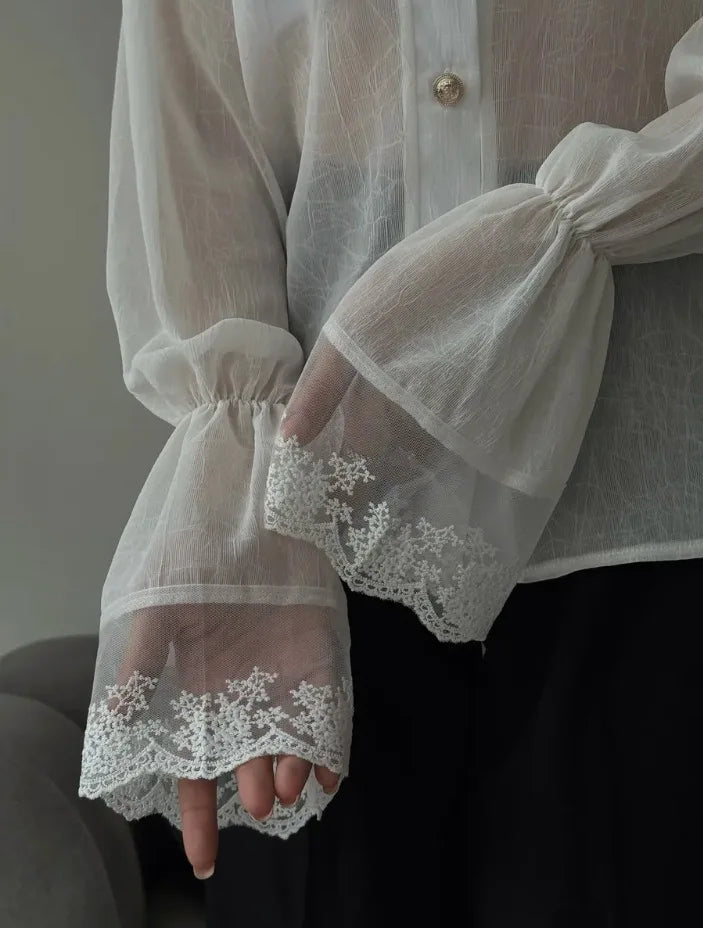 Vintage Steampunk Shirt With High Collar And Ruffles dramatic
