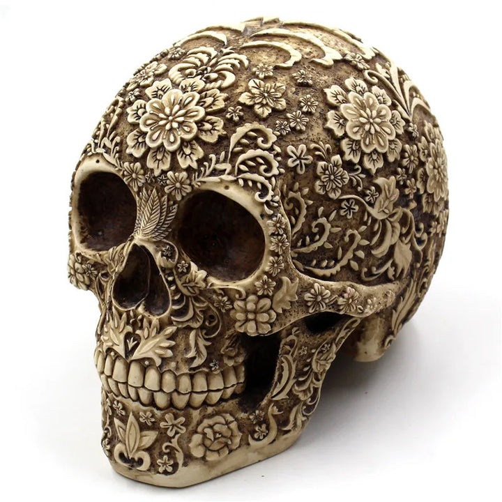 Vintage Steampunk Skull Sculpture Grey