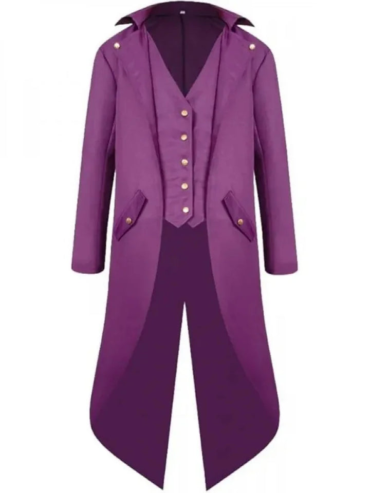 Vintage Steampunk Tail Coat Purple