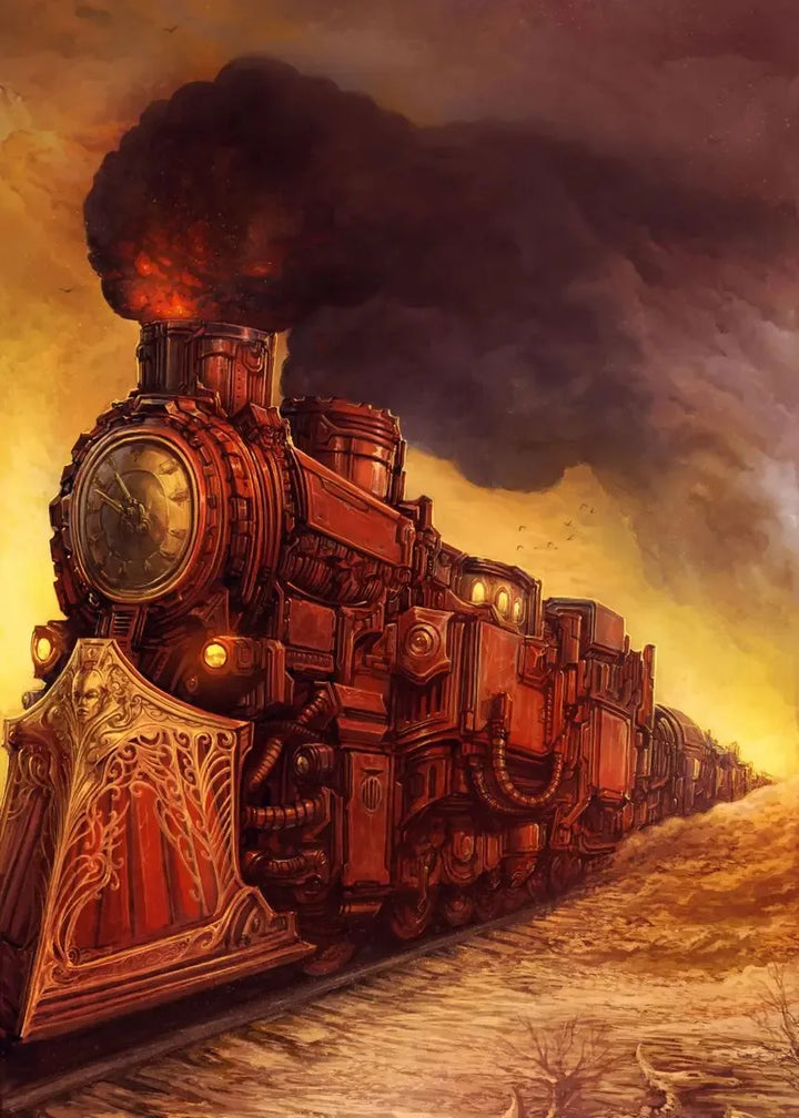 Vintage Steampunk Train Wall Art Poster Fashion