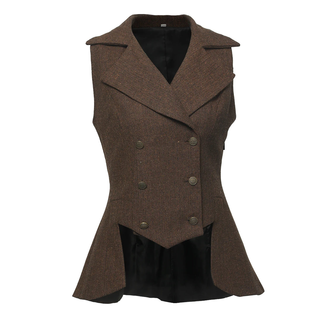 Vintage Steampunk Vest Jacket Brown