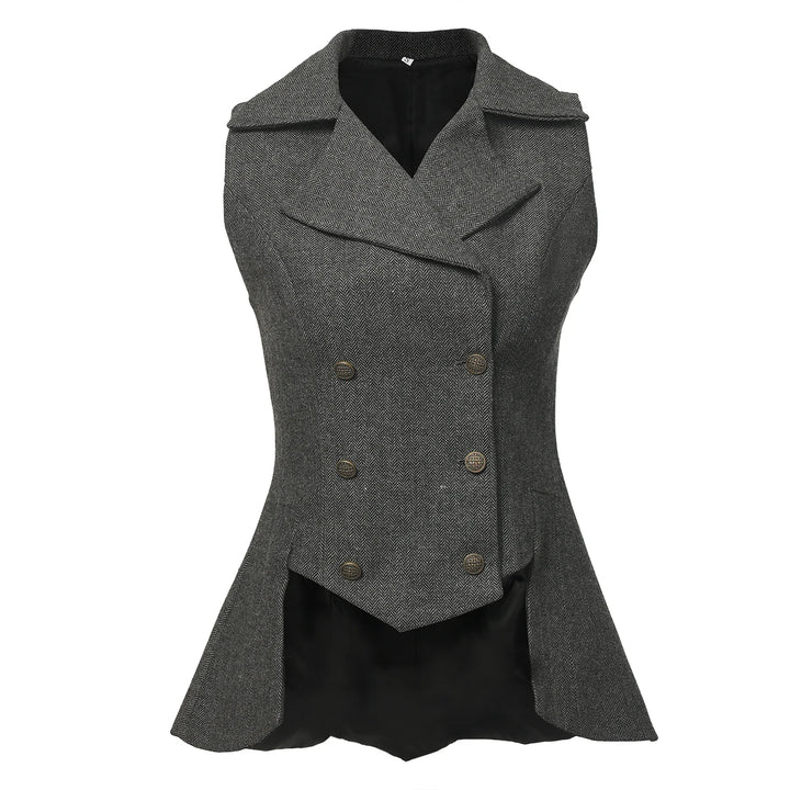 Vintage Steampunk Vest Jacket Gray