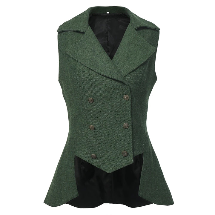 Vintage Steampunk Vest Jacket Green