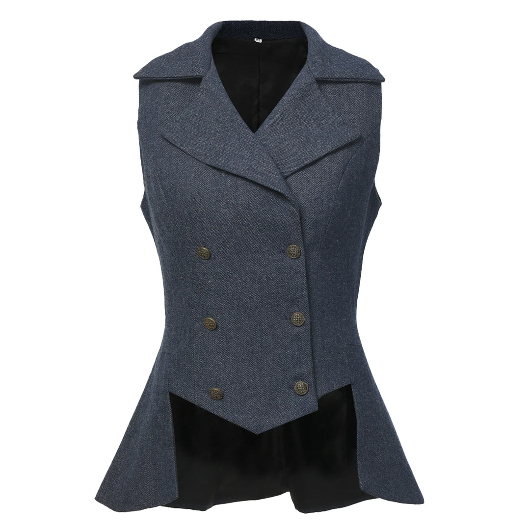Vintage Steampunk Vest Jacket Navy Blue