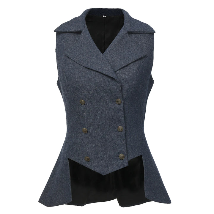 Vintage Steampunk Vest Jacket Navy Blue