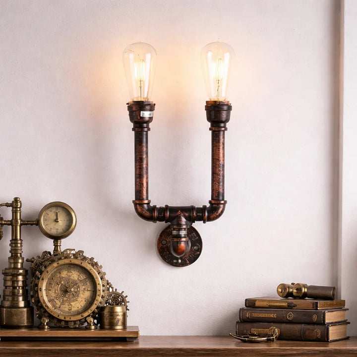 Vintage Steampunk Water Pipe Lamp