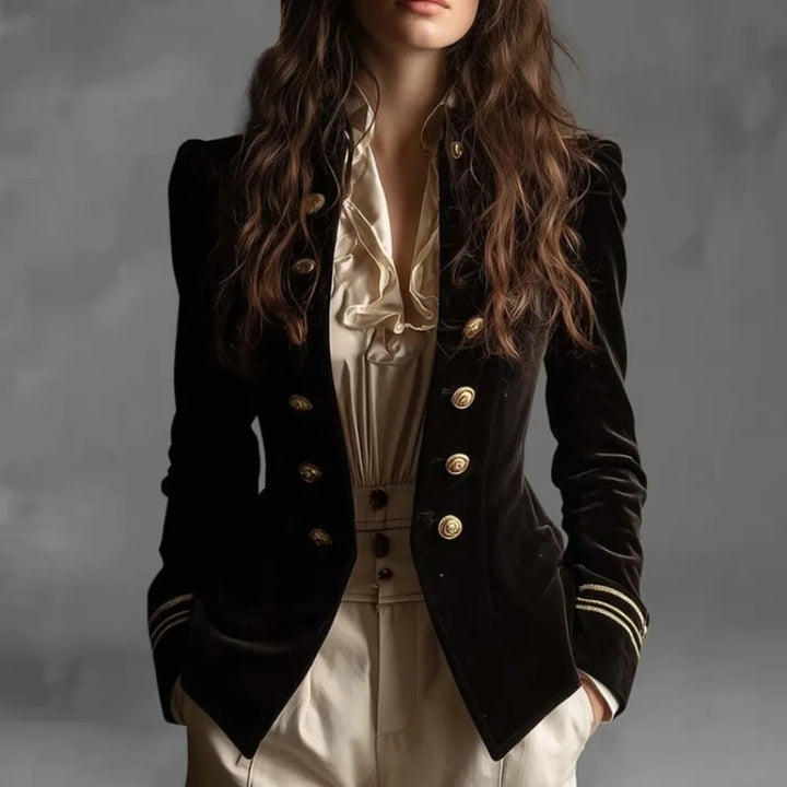 Vintage Velvet Blazer Steampunk Slim Fit