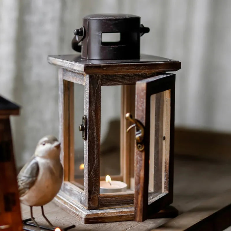 Vintage Wooden Steampunk Lantern CHIC