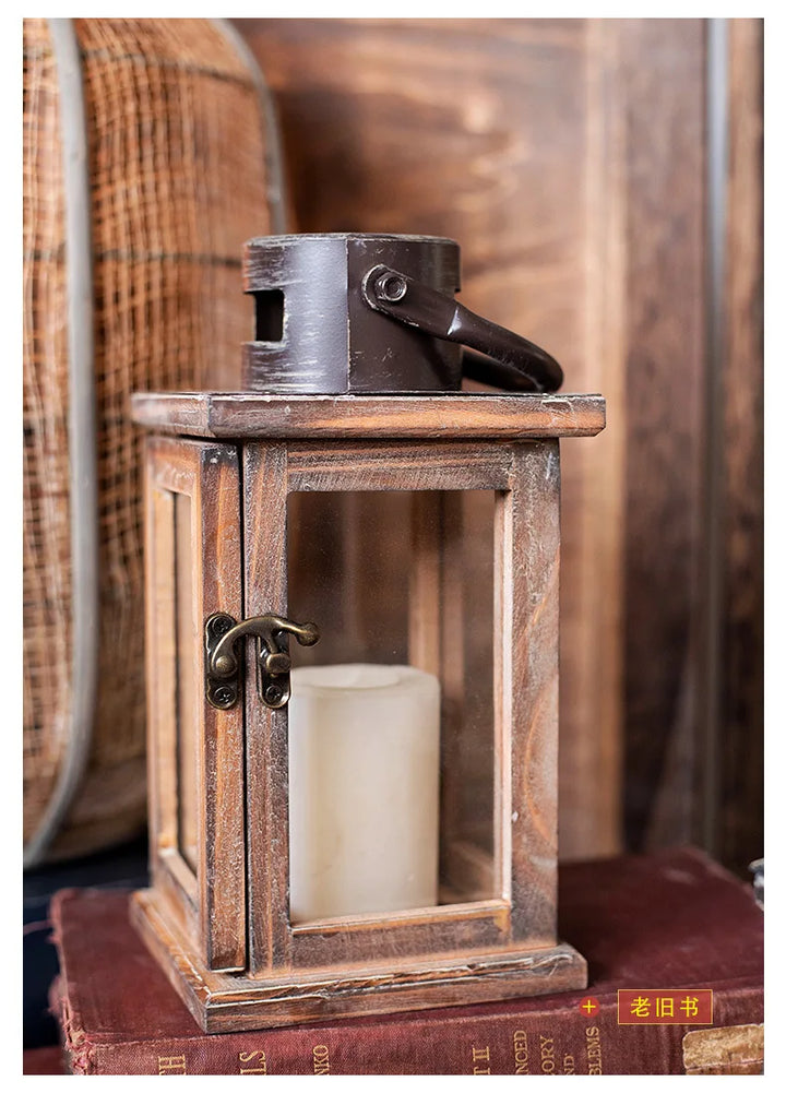 Vintage Wooden Steampunk Lantern durable