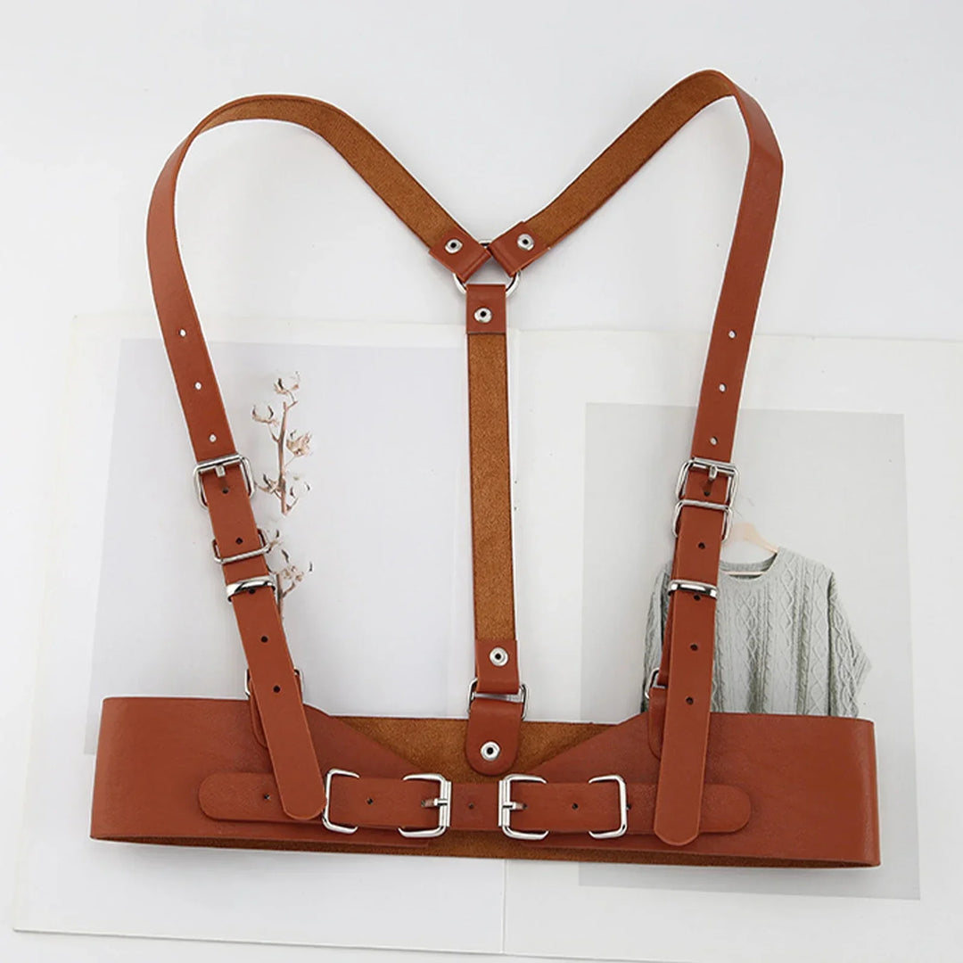 Waist Belt Underbust Steampunk Corset Brown
