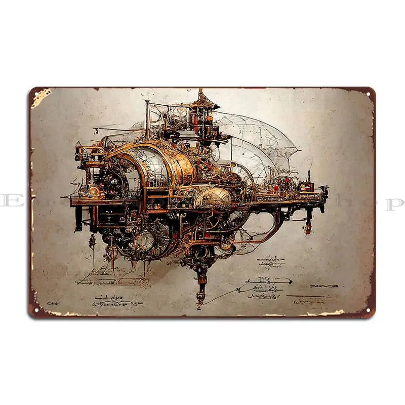 Wall Art Retro Steampunk Metal Plaque tendance