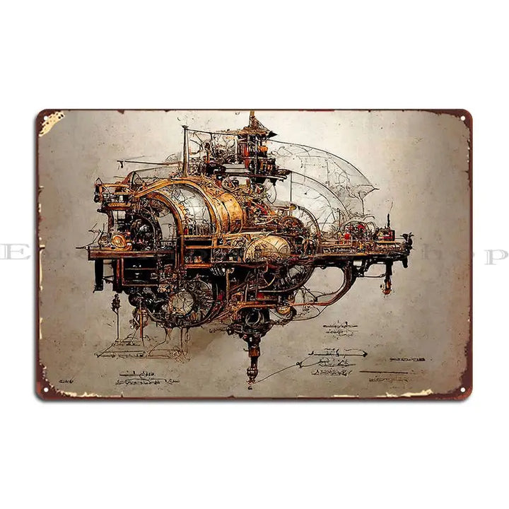 Wall Art Retro Steampunk Metal Plaque tendance