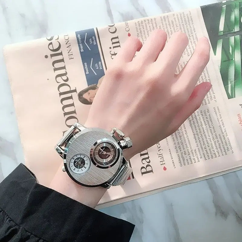 Waterproof Stainless Steel Steampunk Wristwatch rugged