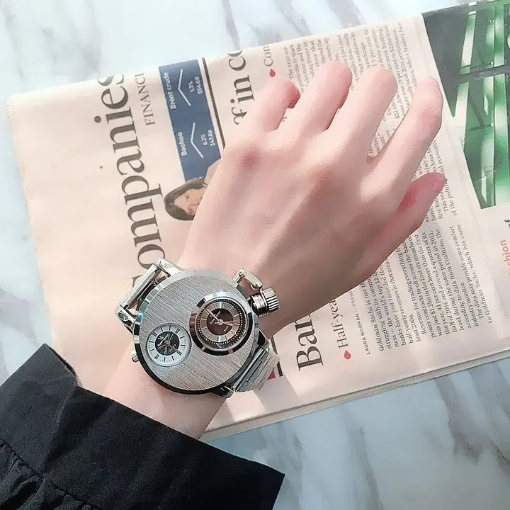 Waterproof Stainless Steel Steampunk Wristwatch rugged