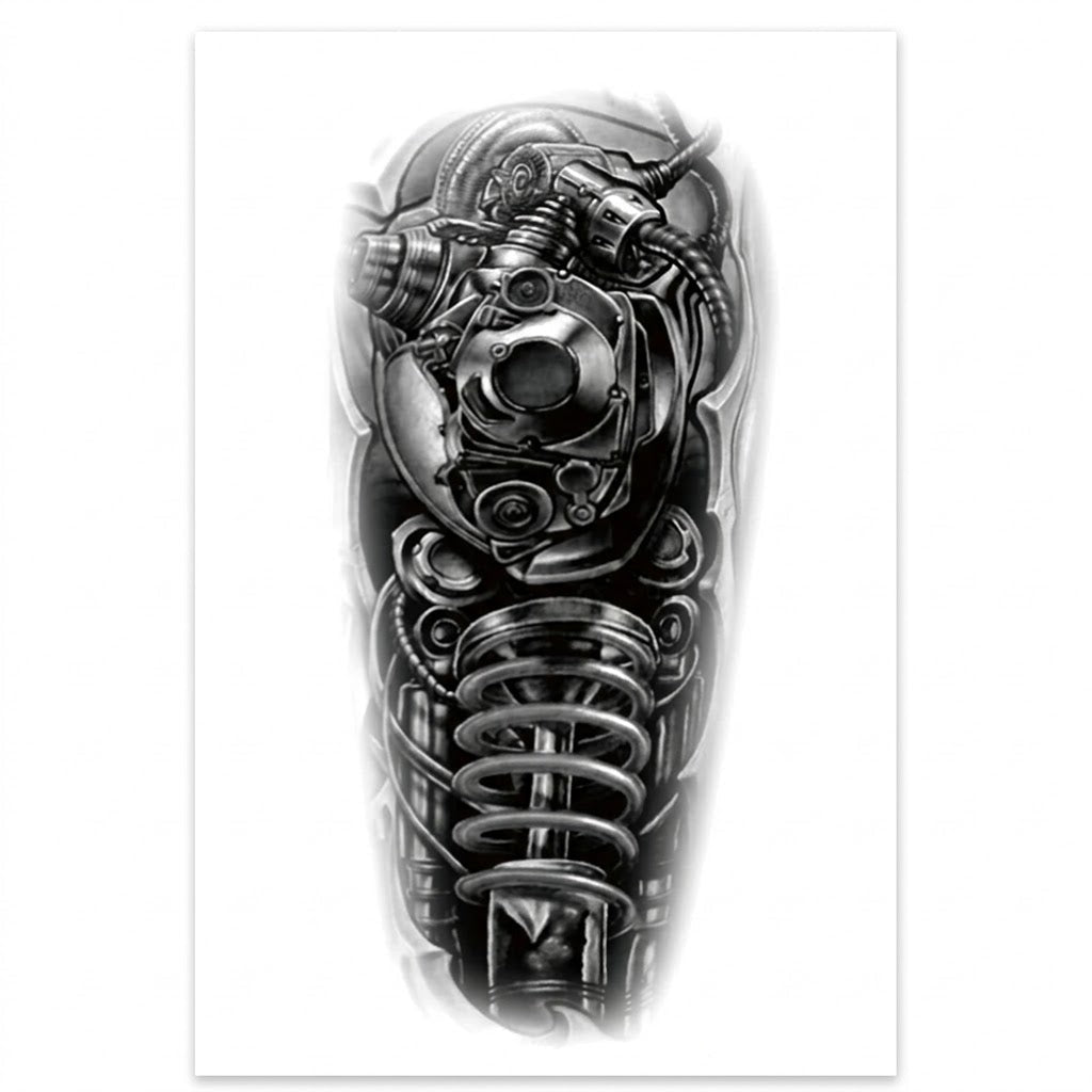 Waterproof Steampunk Engine Tattoo stylish
