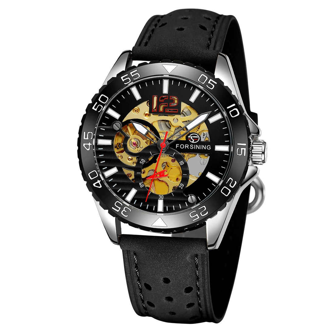 Waterproof Steampunk Wrist Watch Design Black