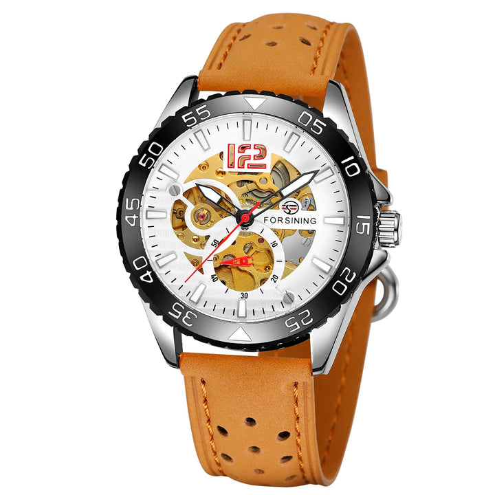 Waterproof Steampunk Wrist Watch Design White Brown