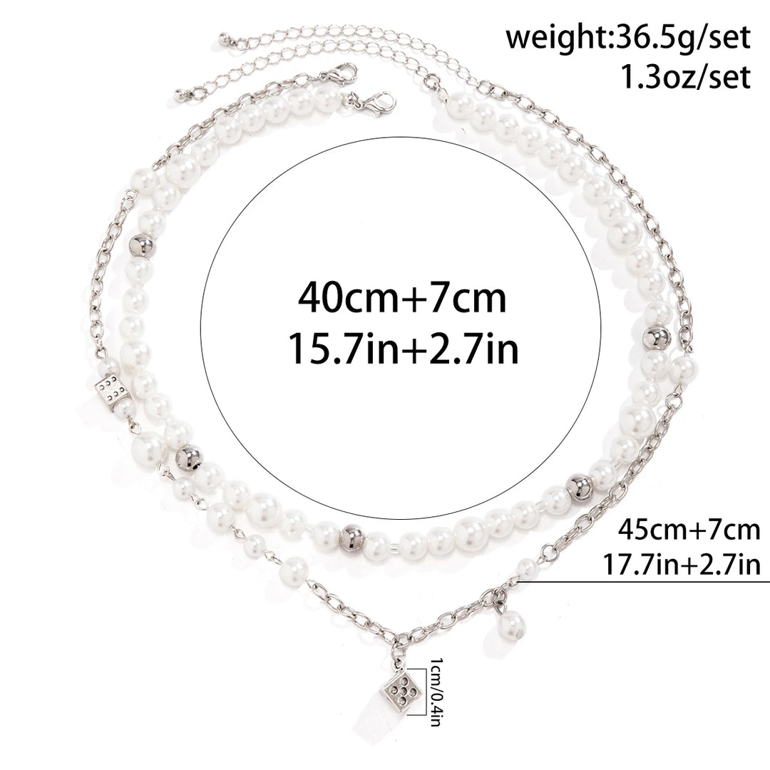 White Pearl Steampunk Necklace fashionable
