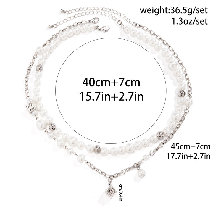 White Pearl Steampunk Necklace fashionable