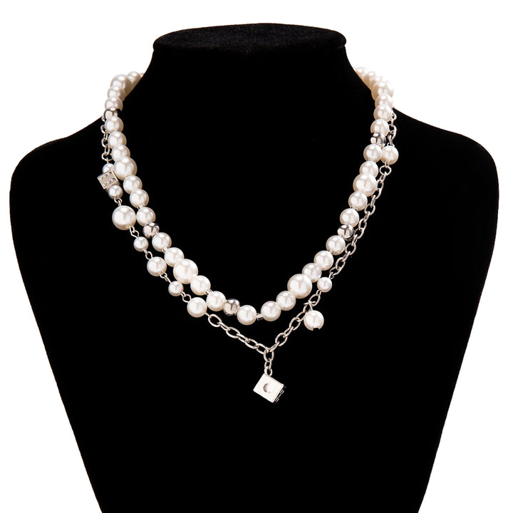 White Pearl Steampunk Necklace quality