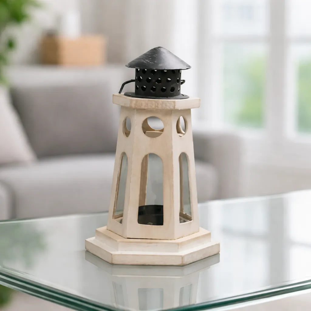 White Steampunk Designer Lantern