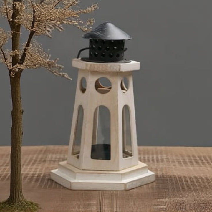 White Steampunk Designer Lantern Style
