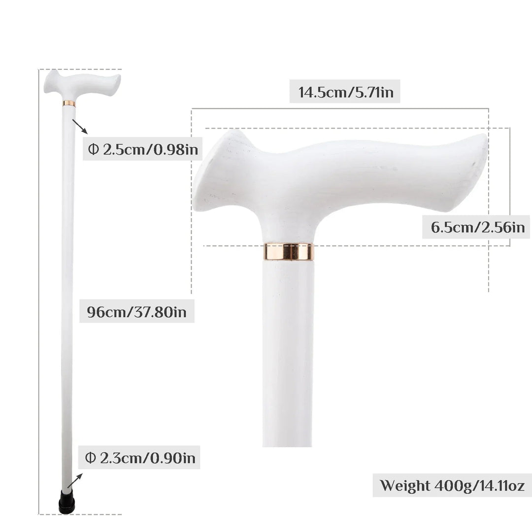 White Wooden Steampunk Cane tendance