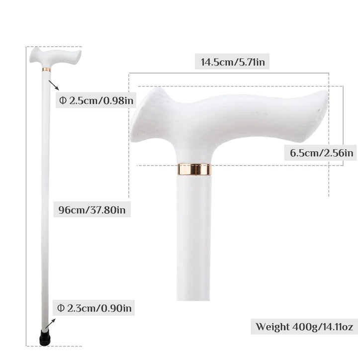 White Wooden Steampunk Cane tendance